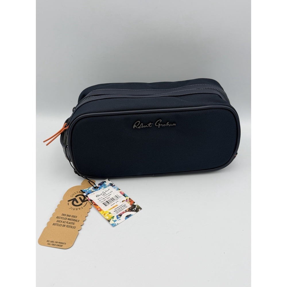 Robert Graham Hydrus Max Navy Luxury Travel Dopp Kit Toiletry Bag NWT $78